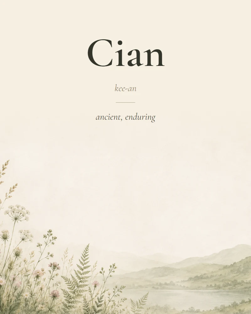 Cian Irish name print with pronunciation