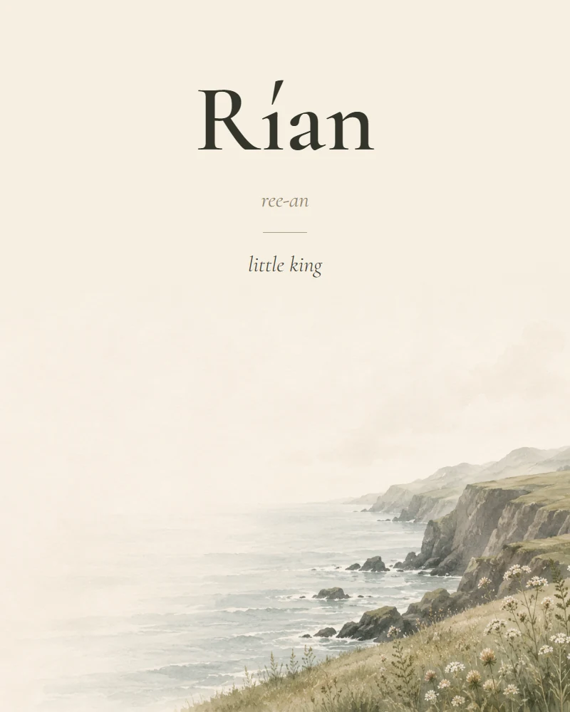 Rían Irish name print with pronunciation